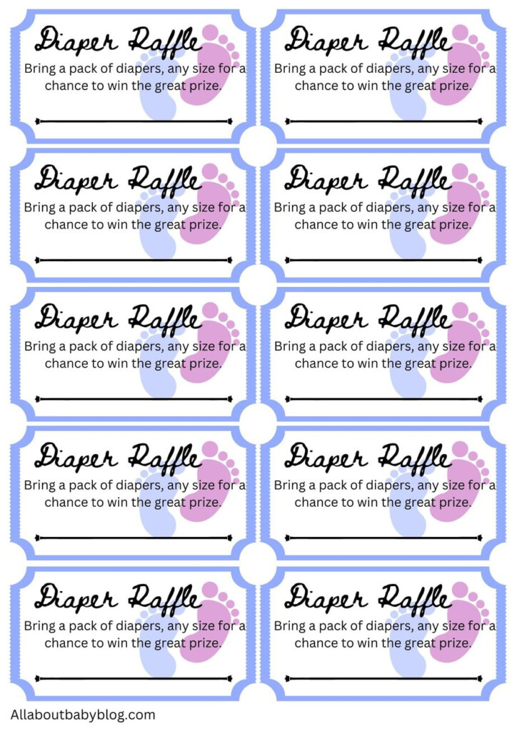 10 Free Printable Diaper Raffle Tickets For Your Perfect Baby Shower 