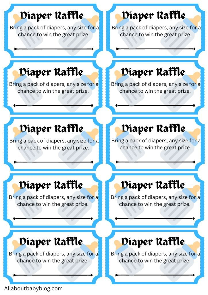 10 Free Printable Diaper Raffle Tickets For Your Perfect Baby Shower 