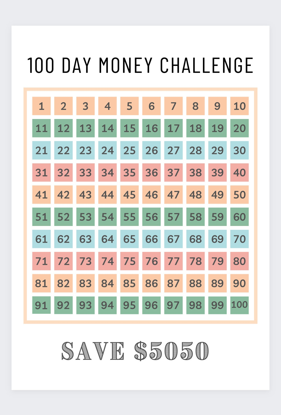 100 Day Money Challenge money Challenge savings Challenge 3 Month