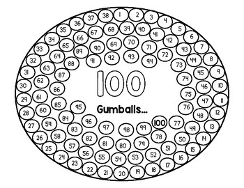 100th Day Gumballs By La Petite Kindergarten Teachers Pay Teachers