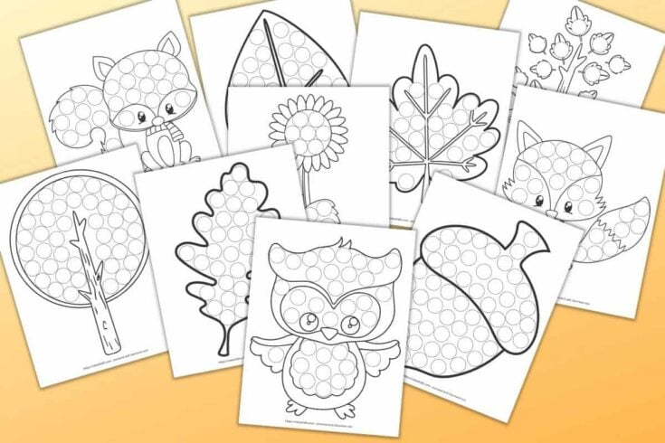 11 Free Fall Dot Marker Printables no prep Fun For Toddlers 