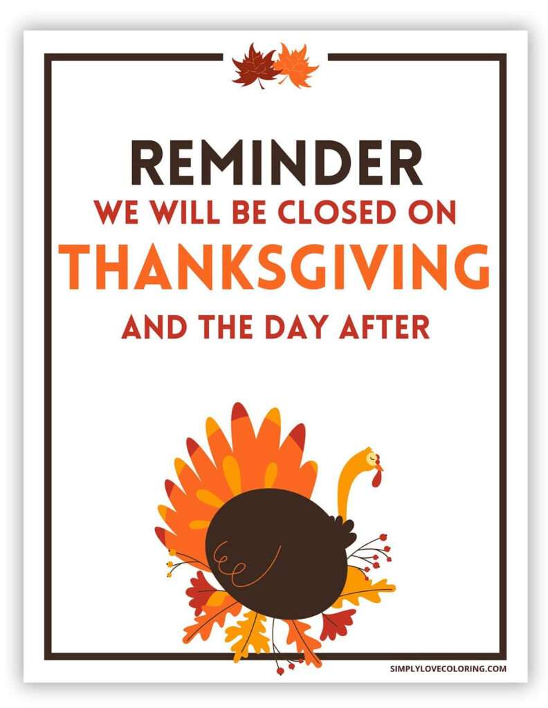 11 Free Printable Closed For Thanksgiving Signs PDF Printables 