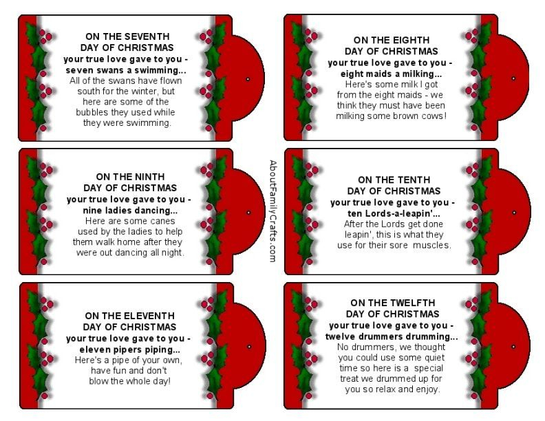 12 Days Of Christmas Free Printable Tags Free Templates Printable