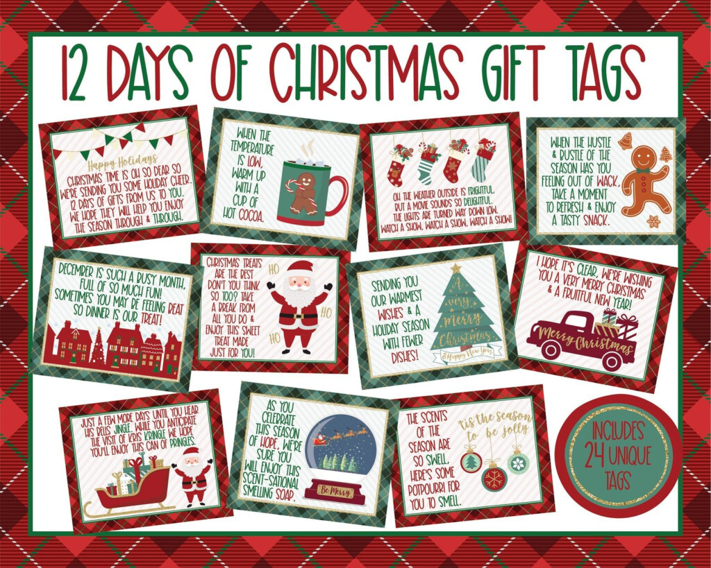 12 Days Of Christmas Gift Tags Printable Printable Word Searches