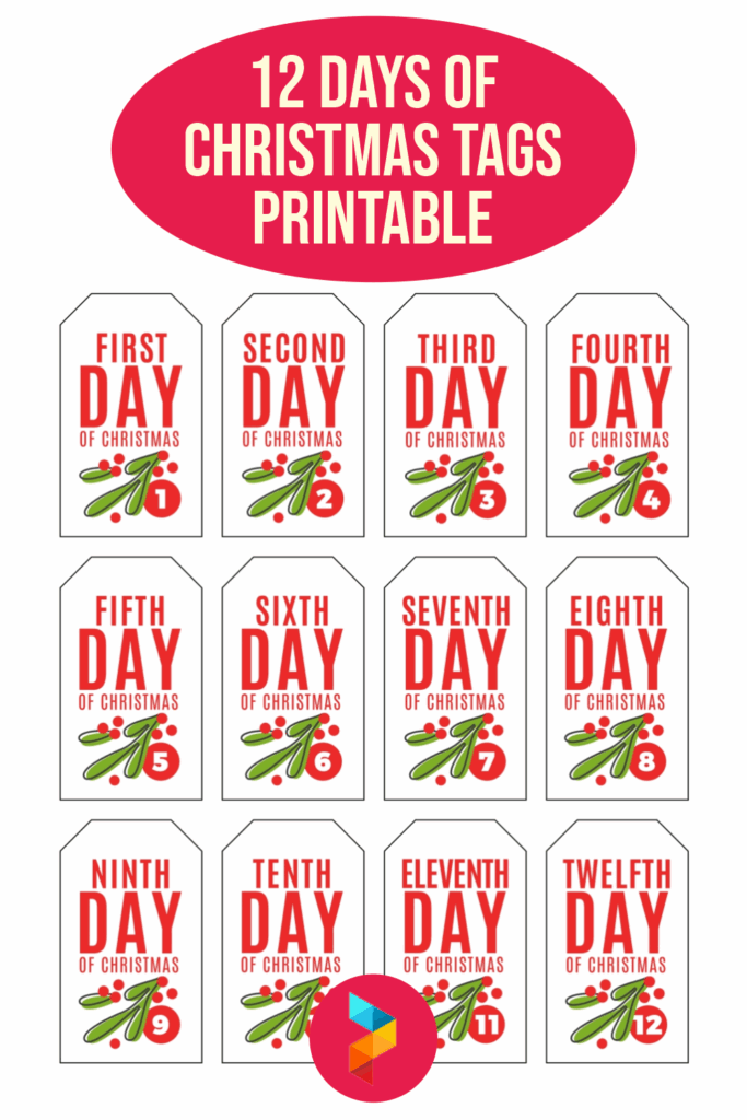 12 Days Of Christmas Printable Tags