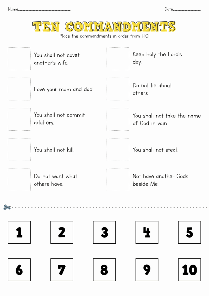 15 Free Printable 10 Commandments Worksheets Free PDF At Worksheeto