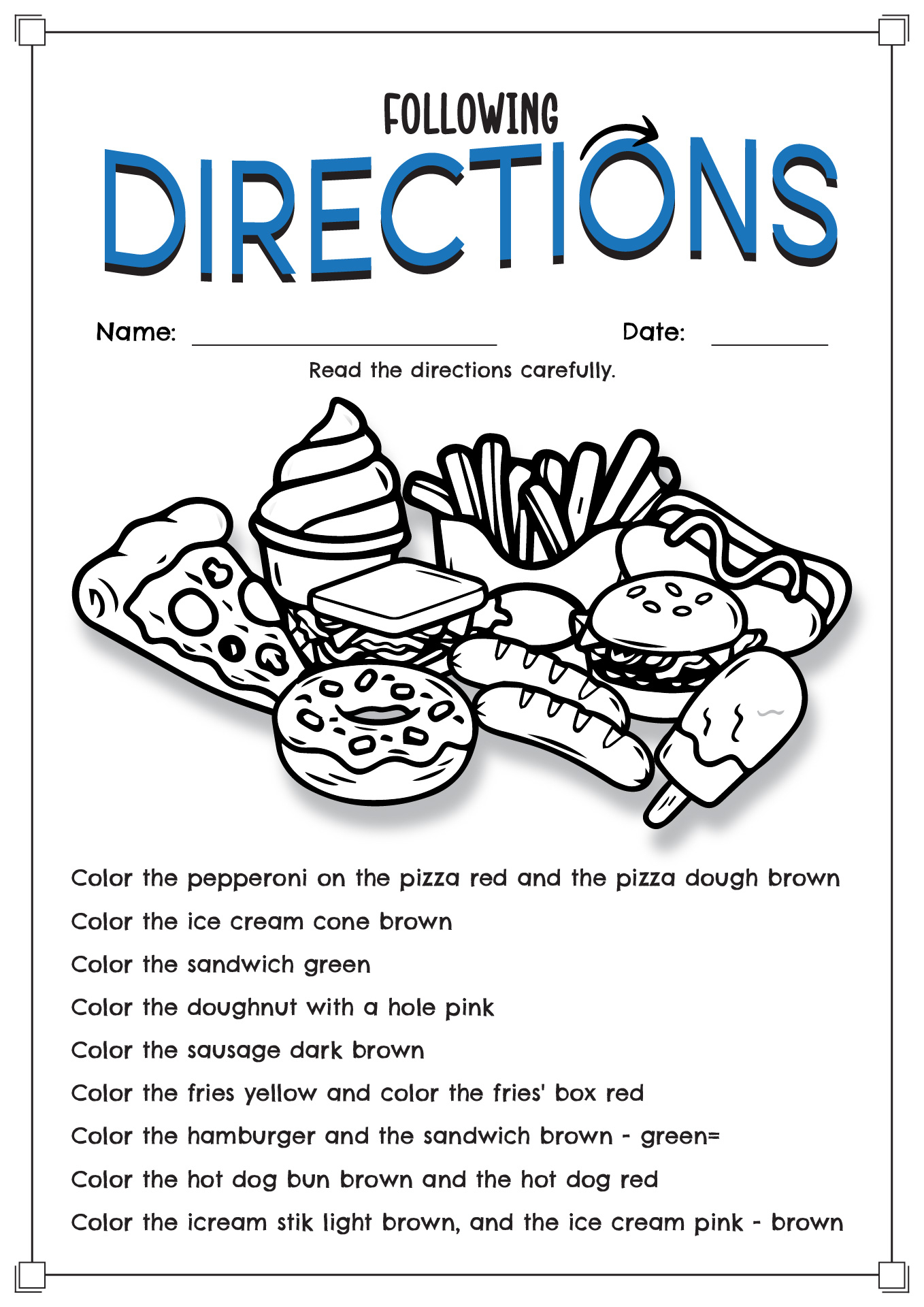 17 Following Directions Worksheets Grade 3 Free PDF At Worksheeto