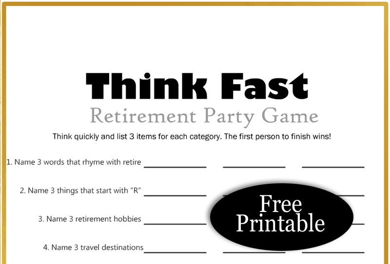 17 Free Printable Retirement Party Games