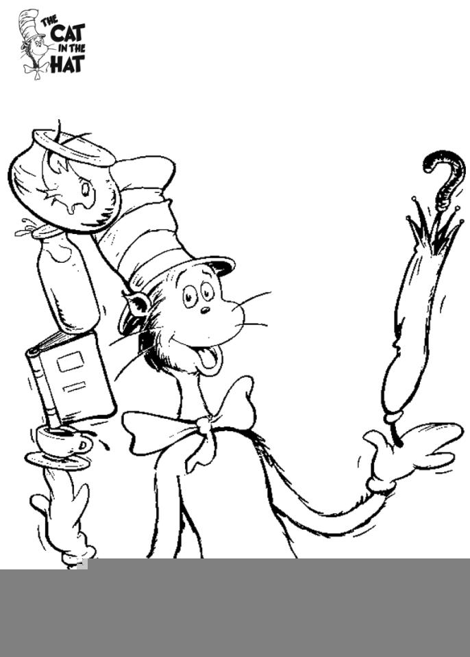 20 Free Printable Cat In The Hat Coloring Pages EverFreeColoring
