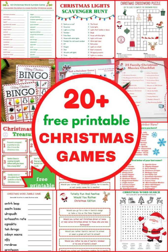 20 Free Printable Christmas Games For The Whole Family Printable 