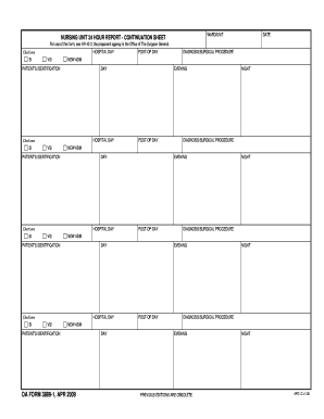24 Hour Report Sheets For Nurses Fill And Sign Printable Template Online