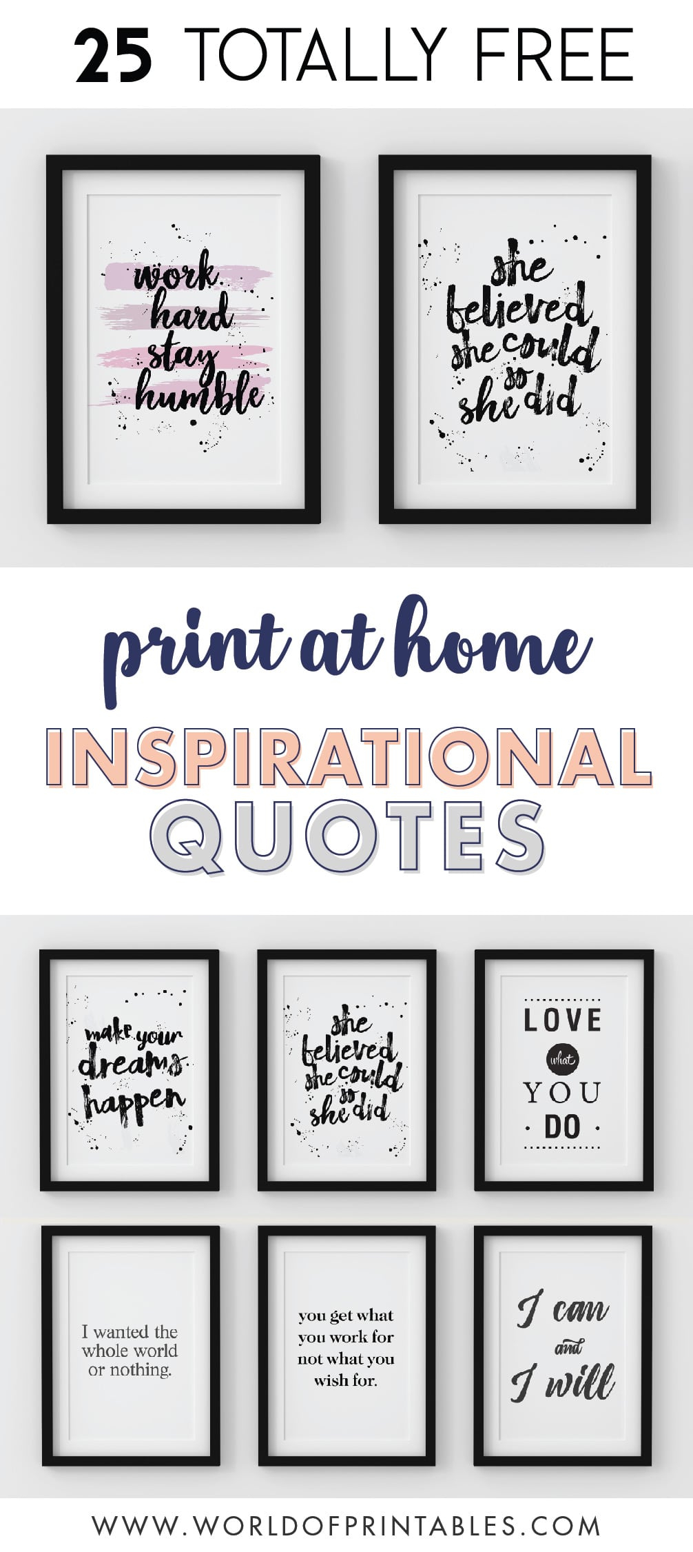 25 Free Inspirational Quotes For Wall Art Prints World Of Printables