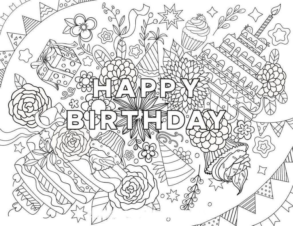 25 Free Printable Happy Birthday Coloring Pages