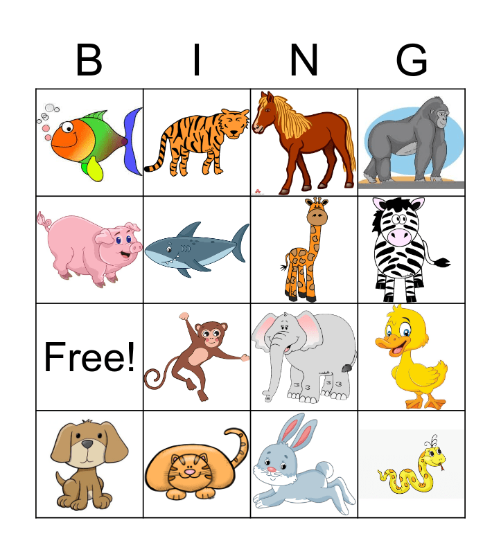 25 Printable Free Printable Animal Bingo Cards Printable Word Searches
