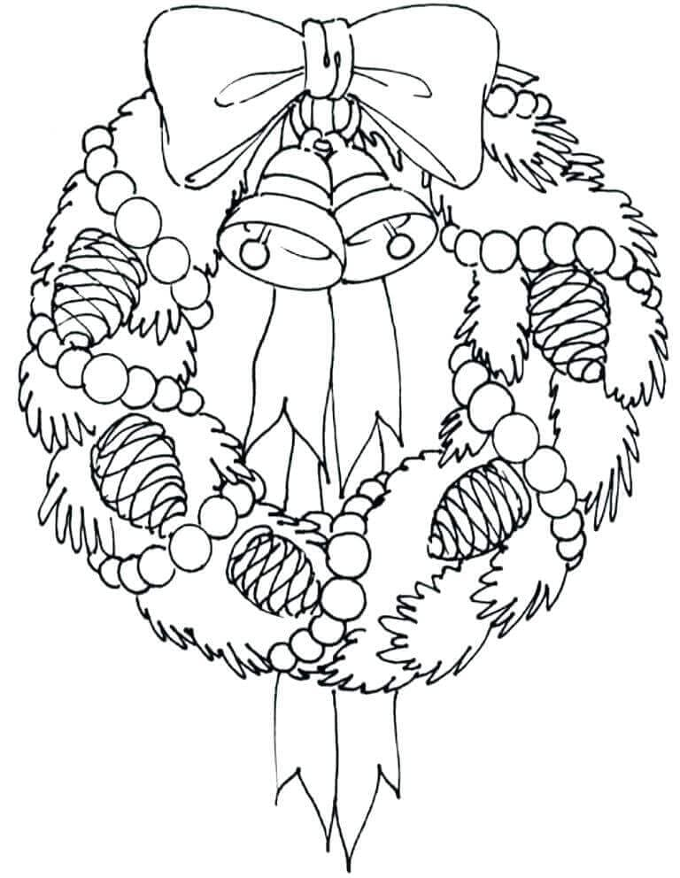 30 Free Christmas Wreath Coloring Pages Printable
