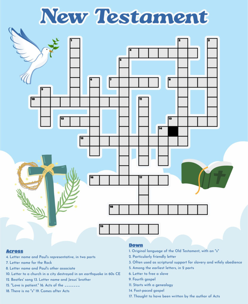 4 Best Images Of Free Printable Biblical Crossword Puzzles Printable 