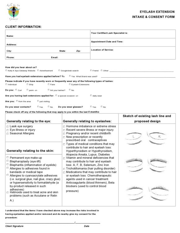 40 Printable Eyelash Extension Consent Forms 100 Free 