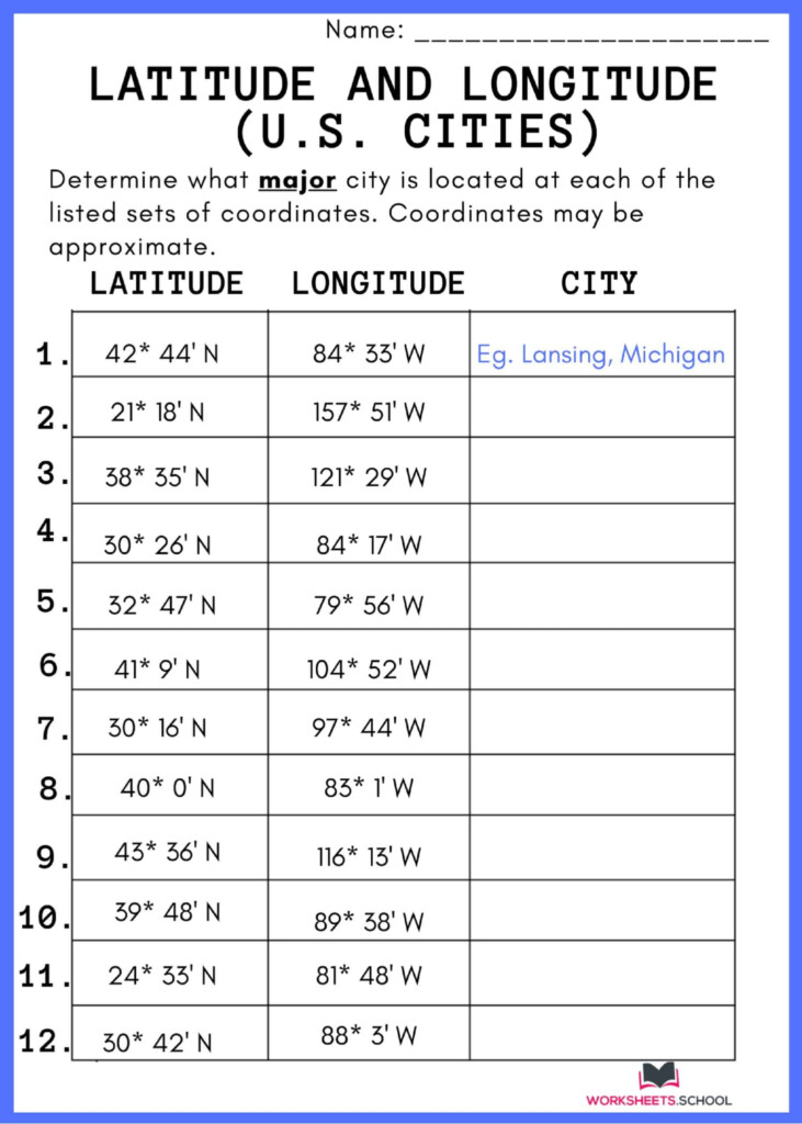 50 Latitude And Longitude Worksheets On Quizizz Free Printable 