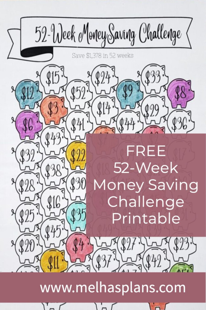 52 Week Money Saving Challenge Free Printable 52 Week Money Saving 