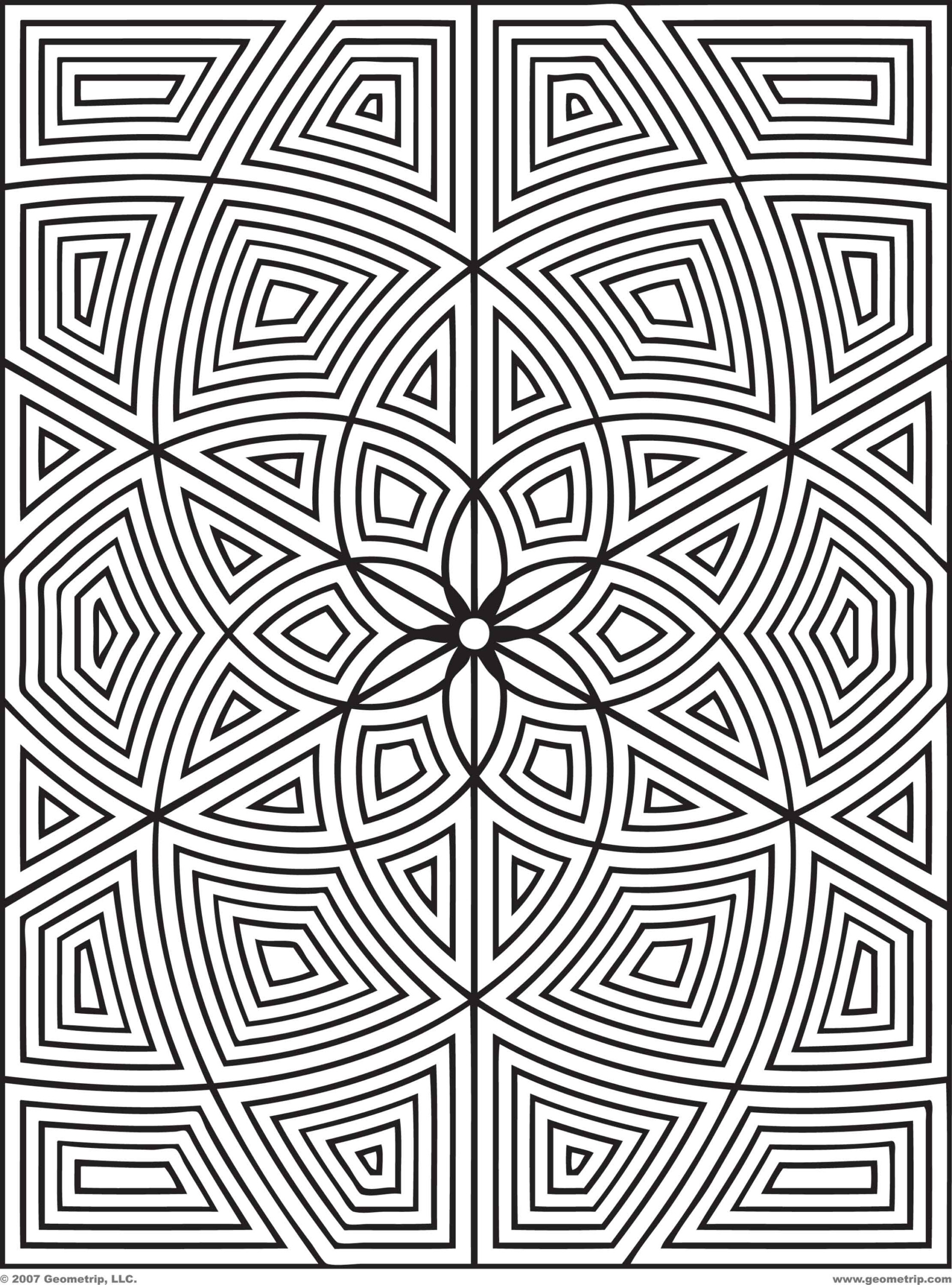 6 Best Images Of Geometric Printable Coloring Pages Coloring Page