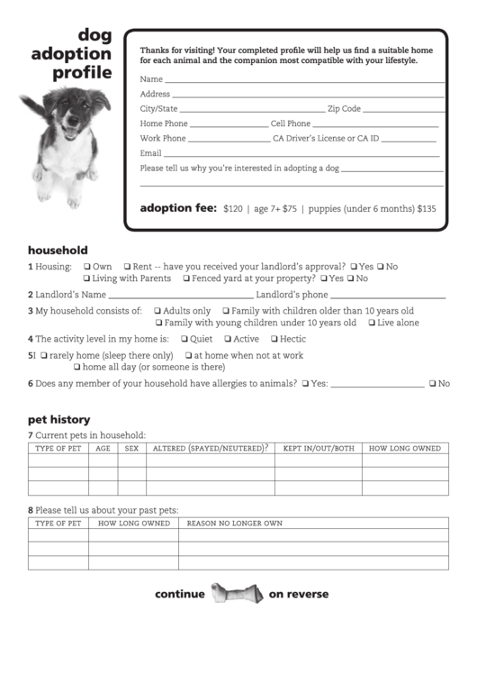 83 Pet Adoption Form Templates Free To Download In PDF Word And Excel