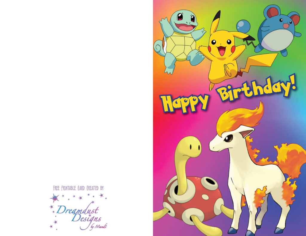 A Pokemon Birthday Card With An Image Of Pikachu Eena And Other 