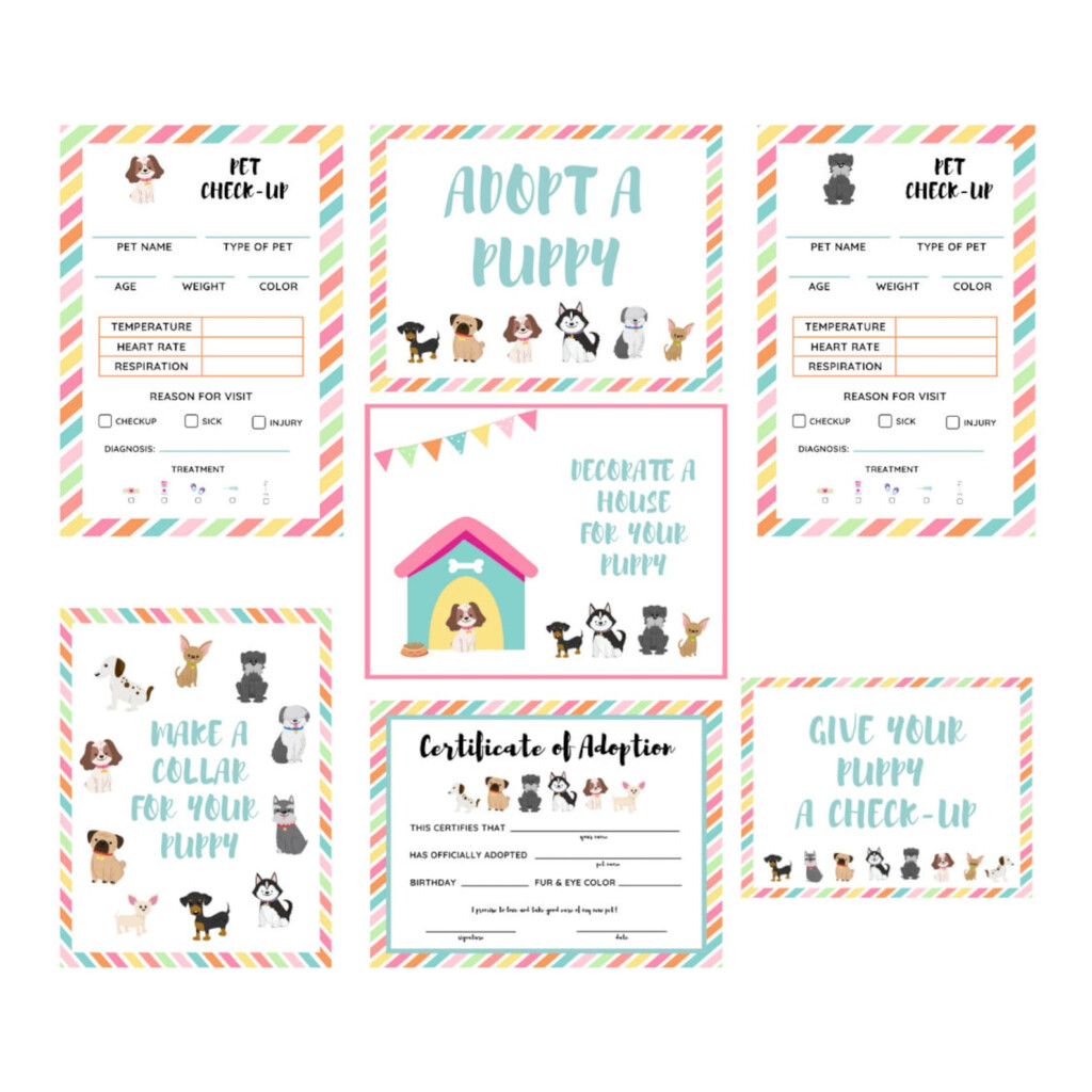 Adopt A Puppy Party Printables Dog Party Adoption Etsy