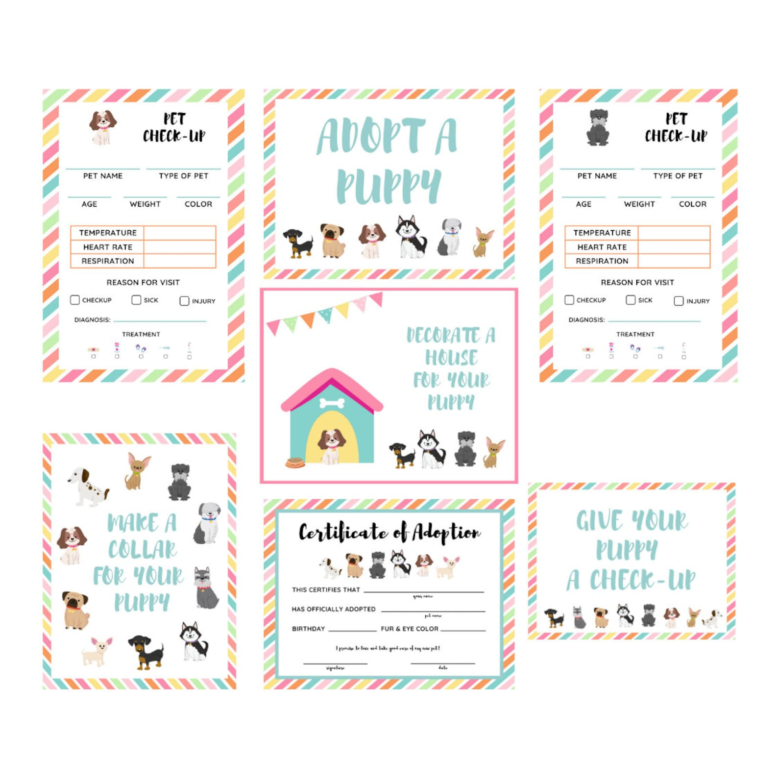 Adopt A Puppy Party Printables Dog Party Adoption Etsy