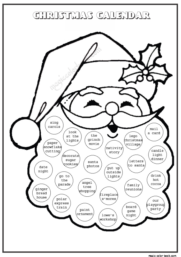 Advent Calendar Coloring Pages At GetColorings Free Printable 