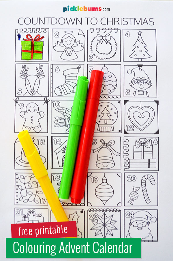 Advent Calendar Colouring Page Free Printable Picklebums