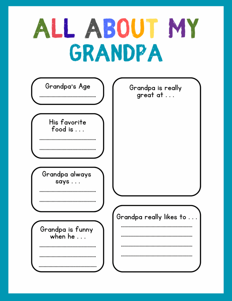 All About Grandpa Printable 24hourfamily