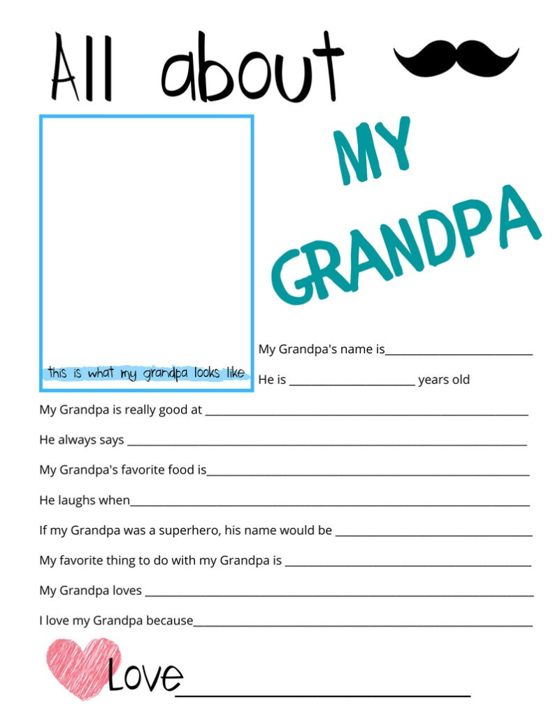 All About My Grandpa Free Printable Printable Templates Protal