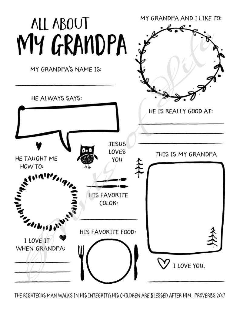 All About My Grandpa Instant Download Printable Kid 39 s Etsy