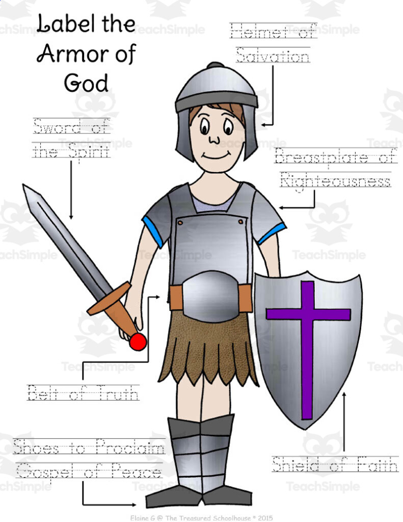 Armor Of God Printable Pdf Sheets Female