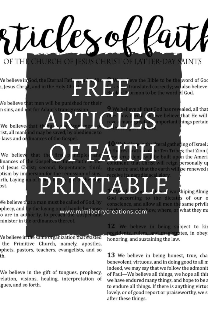Articles Of Faith Pdf