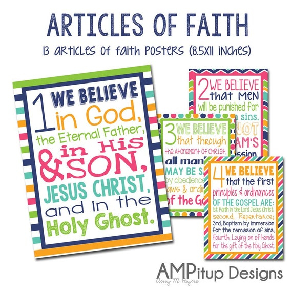 Articles Of Faith Printable Free Printable Templates Protal