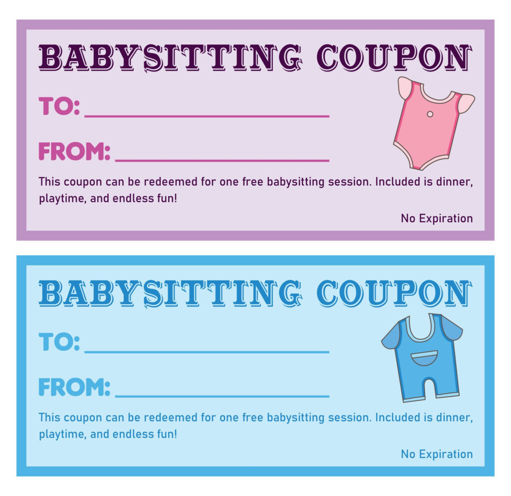 Babysitting Voucher Template 10 Free PDF Printables Printablee 