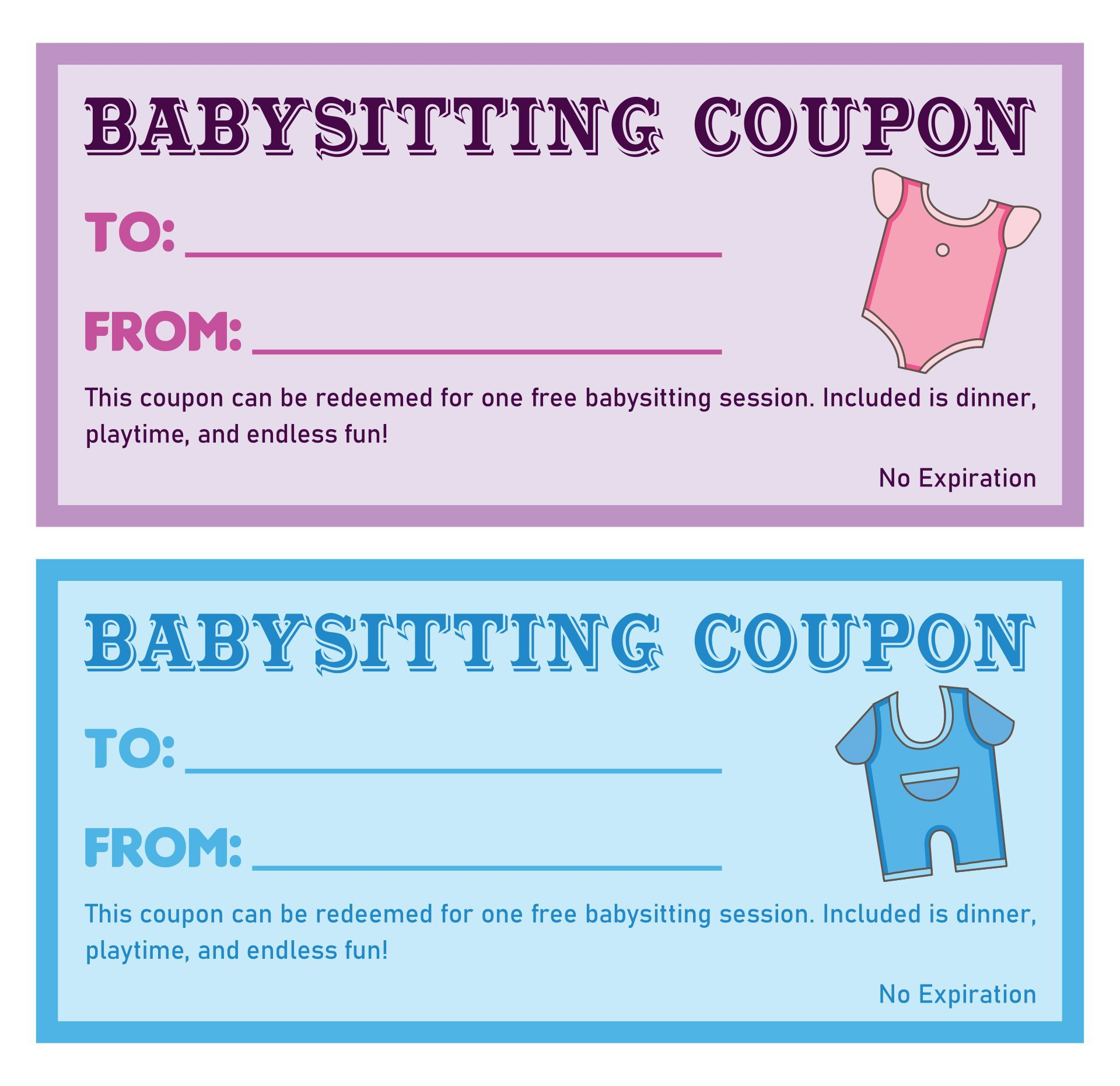 Babysitting Voucher Template 10 Free PDF Printables Printablee