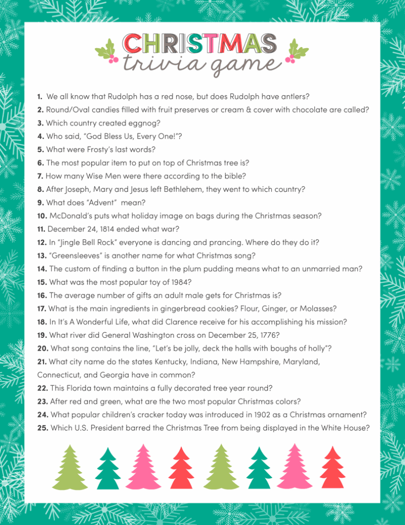 Best Christmas Trivia Questions For Adults With Answers Free Math 