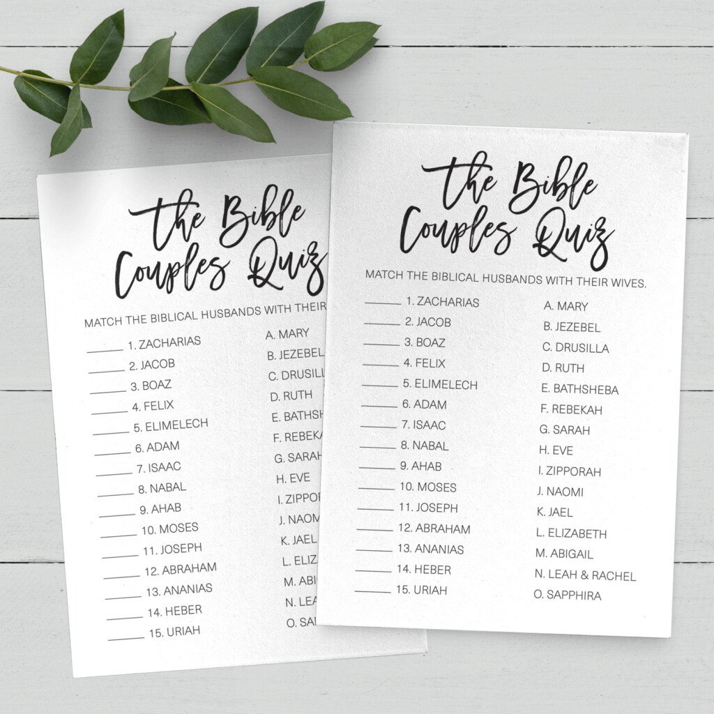 Bible Couples Quiz Free Printable