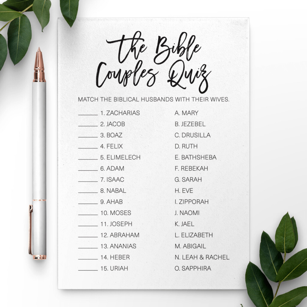 Bible Couples Quiz Free Printable