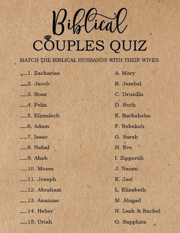 Bible Couples Quiz Free Printable Printable And Enjoyable Learning