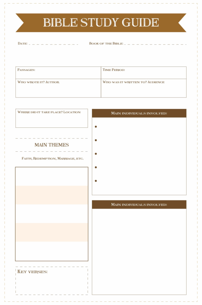 Bible Study Note Taking Template Printable Word Searches