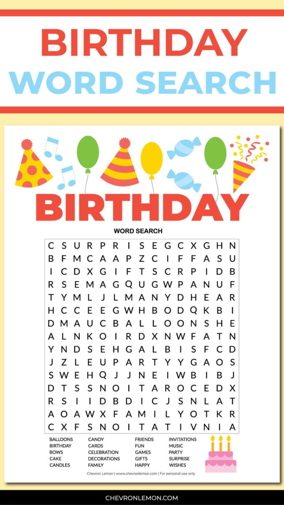 Birthday Party Printable Games