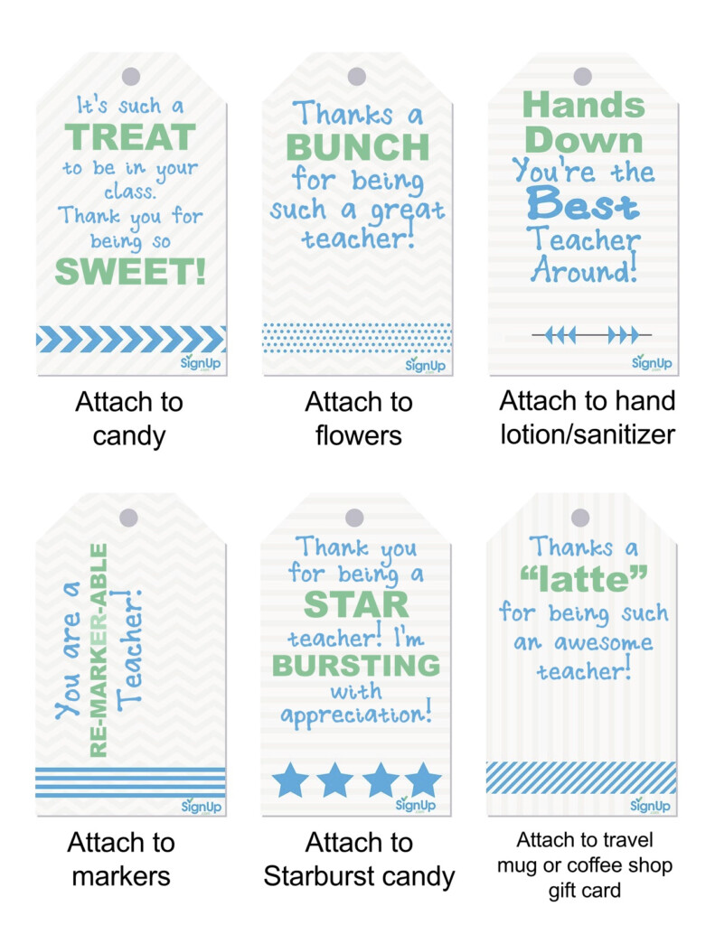 Black And White Teacher Appreciation Gift Tags Free Printables 