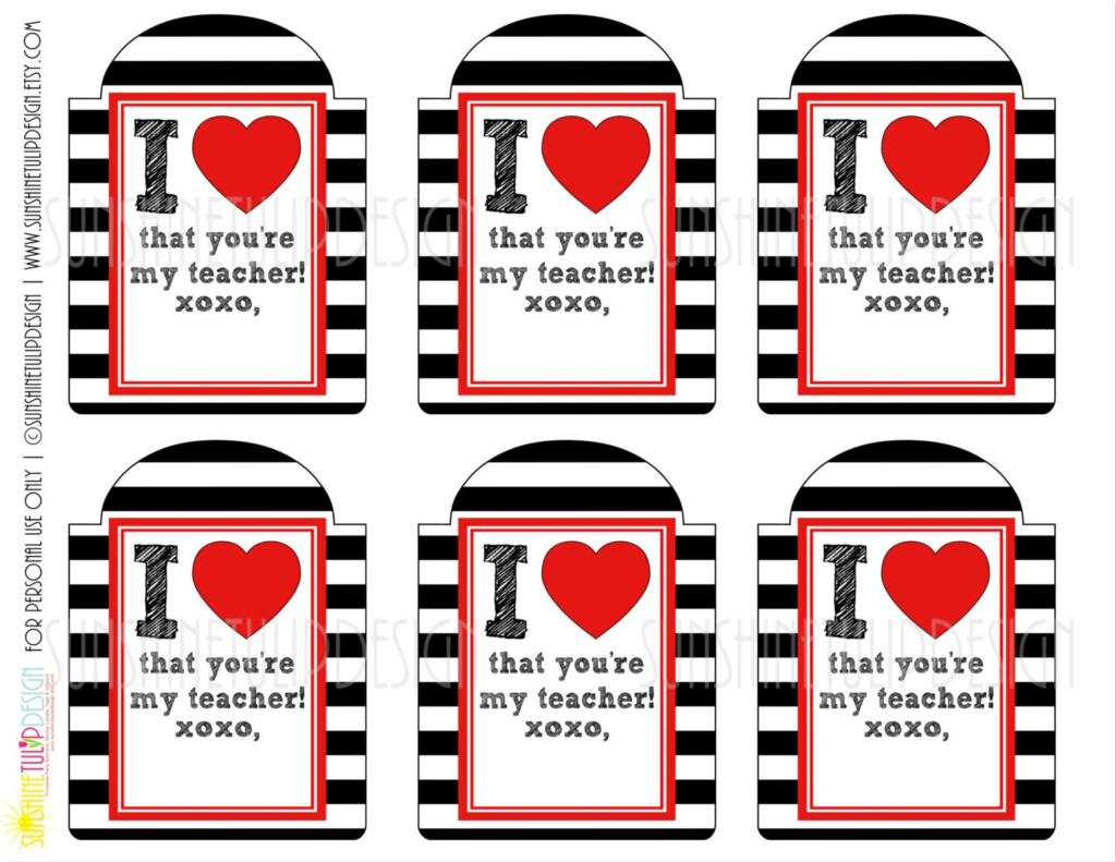 Black And White Teacher Appreciation Gift Tags Free Printables