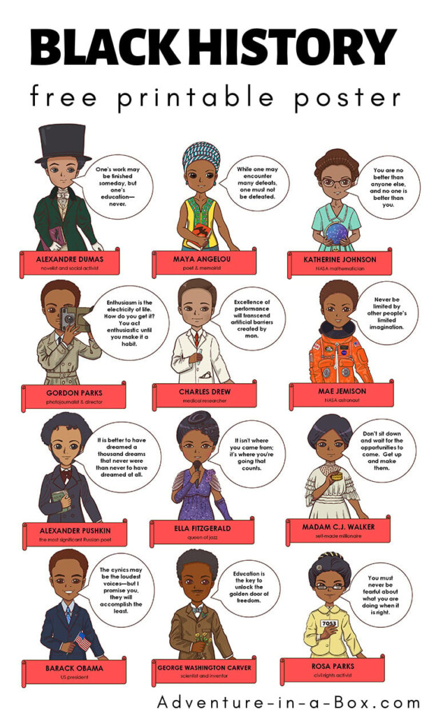 Black History Month Free Printable Posters Free Printables Hub