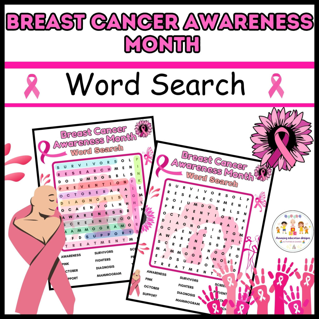 Breast Cancer Awareness Month Word Search Made By Teachers