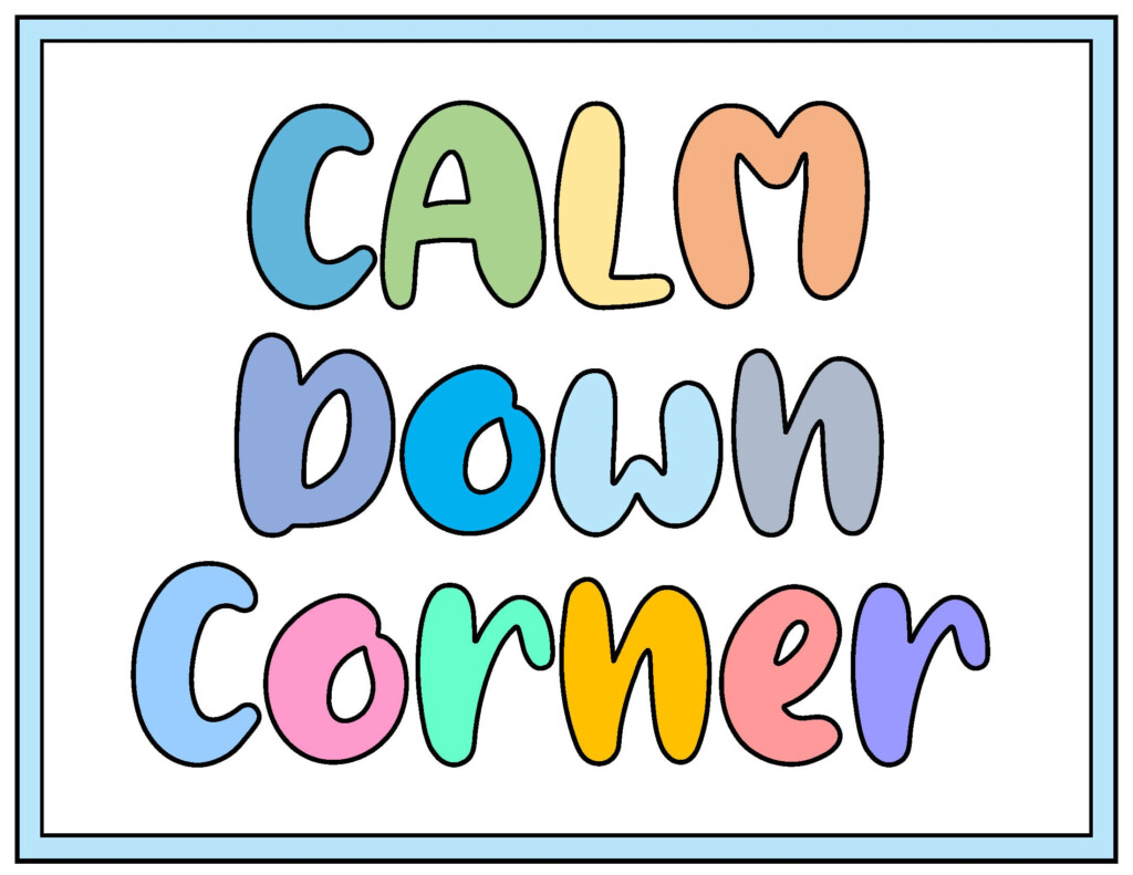 Calm Down Corner Free Printables Printable Templates Protal