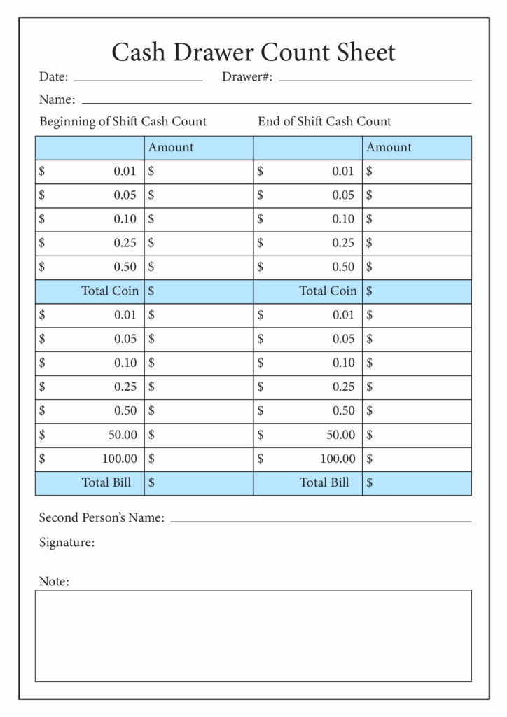 Cash Drawer Count Sheet Word At Paul Hall Blog